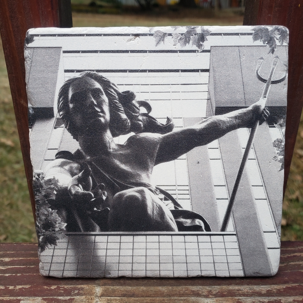 Portlandia, Portland Oregon Sculpture Tile Trivet